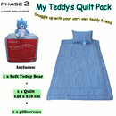 Phase 2 My Teddy's Quilt / Comforter Set with Toy Blue Single - NuSea