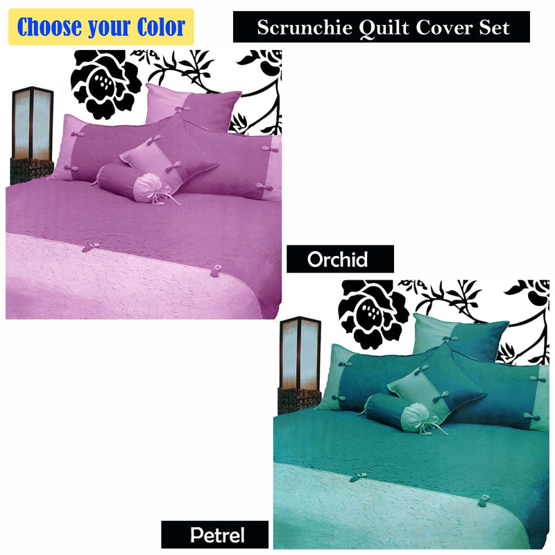 Phase 2 Scrunchie Orchid Quilt Cover Set SINGLE - NuSea