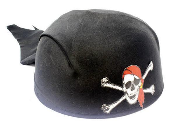 Pirate Hat Bandana Style Fancy Dress Costume Halloween Caribbean - Black - NuSea