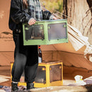 Plastic 4 Doors Stackable Collapsible Storage Bins with Lid & Wheels - NuSea