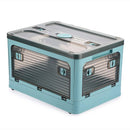 Plastic 4 Doors Stackable Collapsible Storage Bins with Lid & Wheels - NuSea