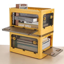 Plastic 4 Doors Stackable Collapsible Storage Bins with Lid & Wheels - NuSea