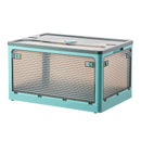 Plastic 4 Doors Stackable Collapsible Storage Bins with Lid & Wheels - NuSea