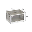 Plastic 4 Doors Stackable Collapsible Storage Bins with Lid & Wheels - NuSea