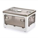 Plastic 4 Doors Stackable Collapsible Storage Bins with Lid & Wheels - NuSea