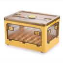 Plastic 4 Doors Stackable Collapsible Storage Bins with Lid & Wheels - NuSea