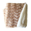plush fleece sherpa backed reversible throw beige - NuSea