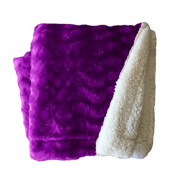 plush fleece sherpa backed reversible throw ultra violet - NuSea