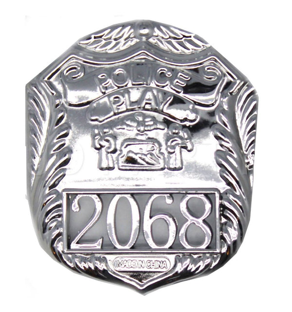 POLICE BADGE Costume Accessory Plastic Silver Fancy Dress Party Officer Cop - NuSea