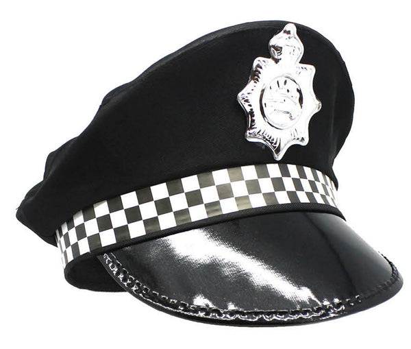 Police Officer Hat Pilot Cop Costume Party Cap Halloween Book Week - Black - NuSea