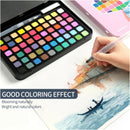 Portable 60 PCs Concentrated colour block Water paint set with brush metal case - NuSea
