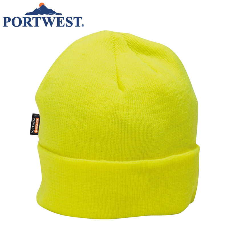 PORTWEST InsulaTex Hi Vis Beanie Fleece Thermal Insulated Workwear Hat - Yellow - NuSea