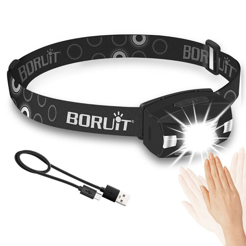 Powerful LED Headlamp Body Motion Sensor Headlight USB Charging - NuSea