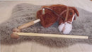 Plush Horse Head Stick with wheel and sound Safe Soft Sturdy Wooden Pole