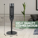 Pronti Electric Tower Heater 2000W Ceramic Portable Remote - Black - NuSea