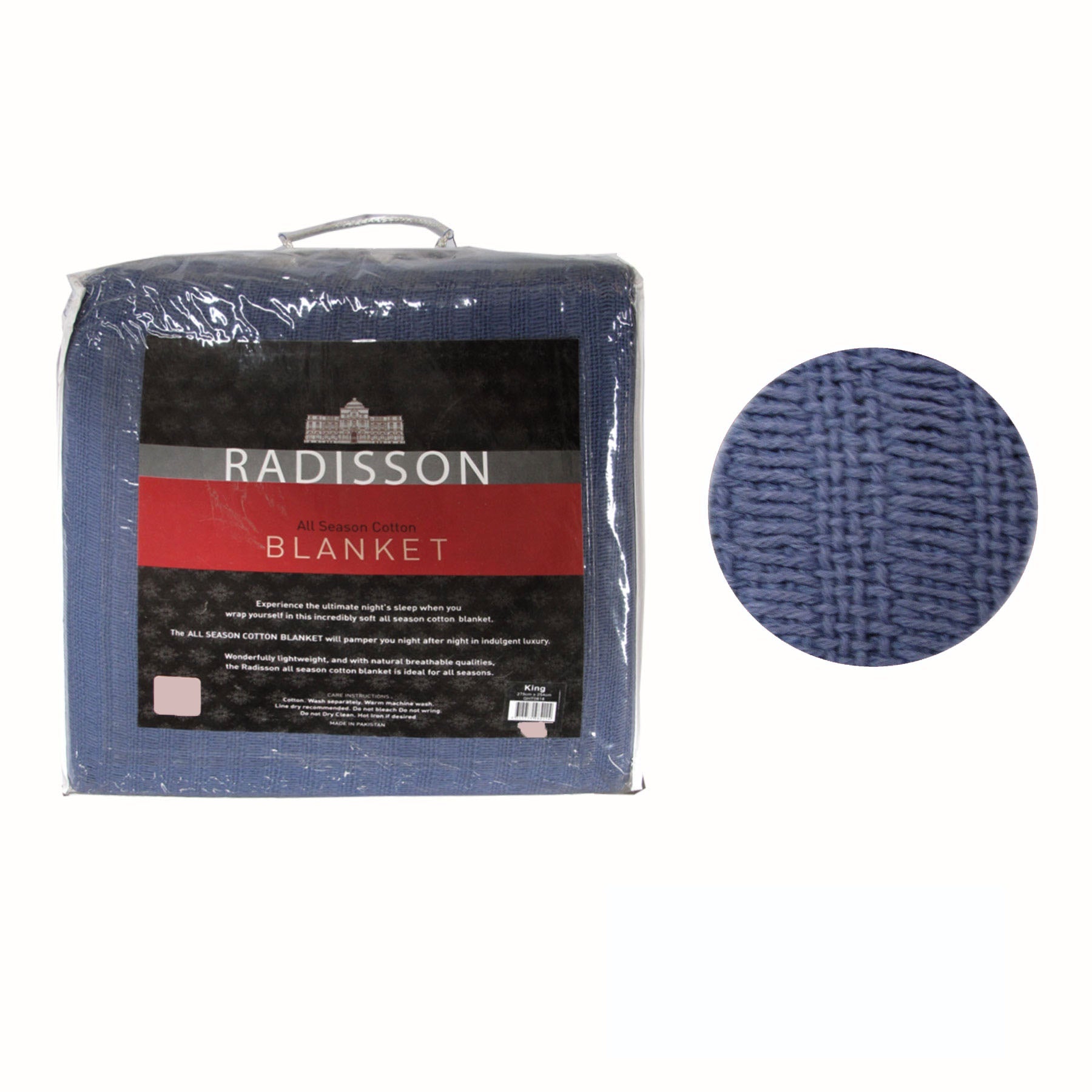 Radisson All Season Cotton Blanket Blue KING - NuSea