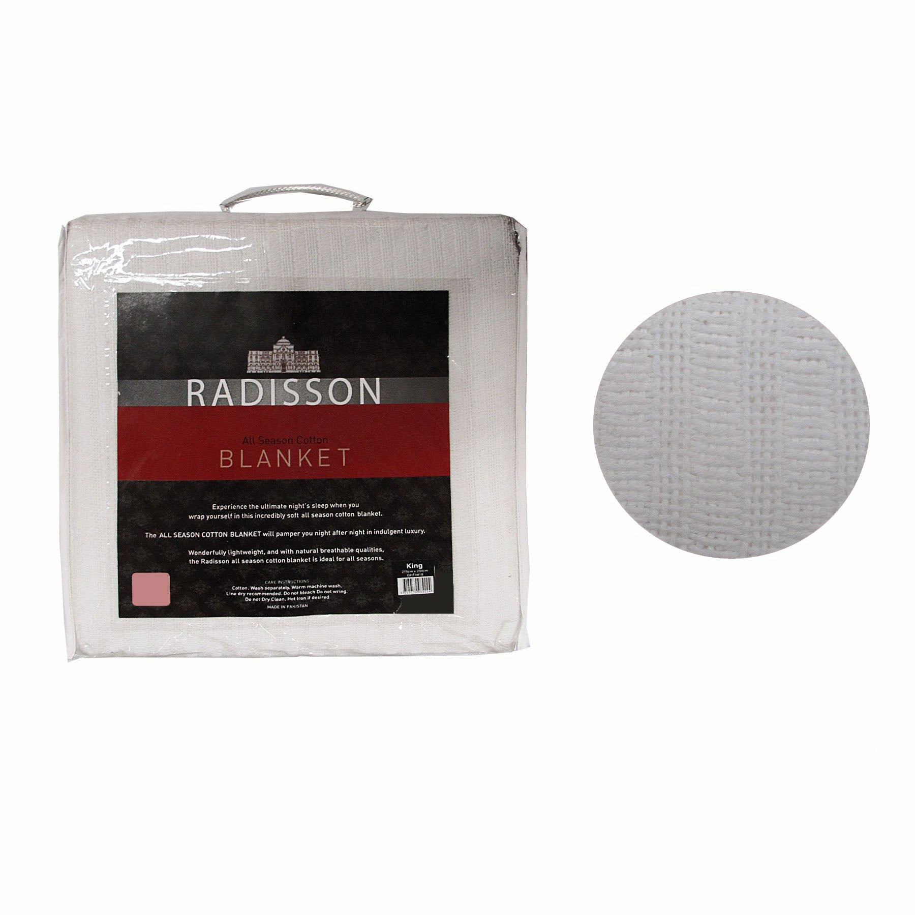 Radisson All Season Cotton Blanket White SINGLE - NuSea