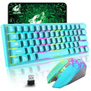 Rainbow Backlit Wireless Gaming Keyboard Mouse and Mat Combo Set - NuSea