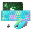 Rainbow Backlit Wireless Gaming Keyboard Mouse and Mat Combo Set - NuSea