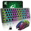 Rainbow Backlit Wireless Gaming Keyboard Mouse and Mat Combo Set - NuSea