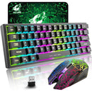 Rainbow Backlit Wireless Gaming Keyboard Mouse and Mat Combo Set - NuSea