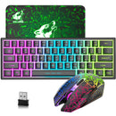 Rainbow Backlit Wireless Gaming Keyboard Mouse and Mat Combo Set - NuSea