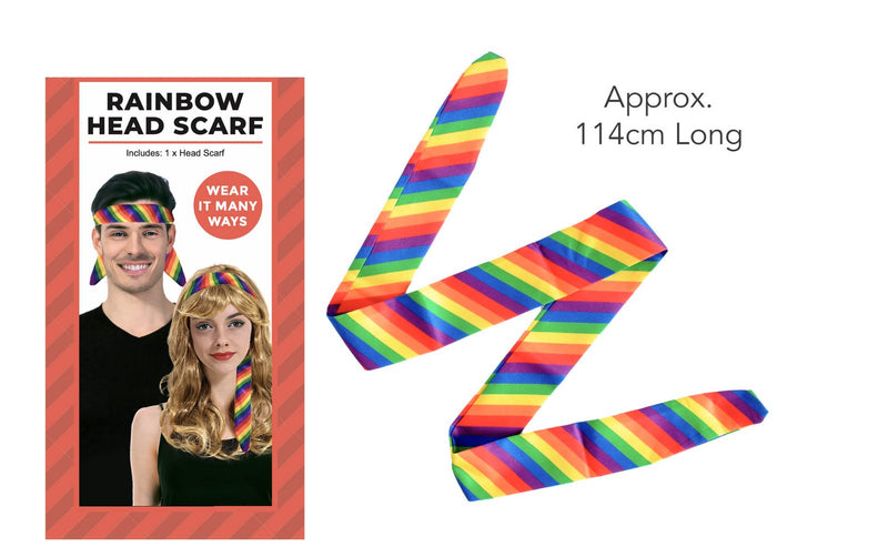 Rainbow Head / Wrist Band Gay Pride Scarf LBGTQ Hair Tie Headband Costume Party - NuSea