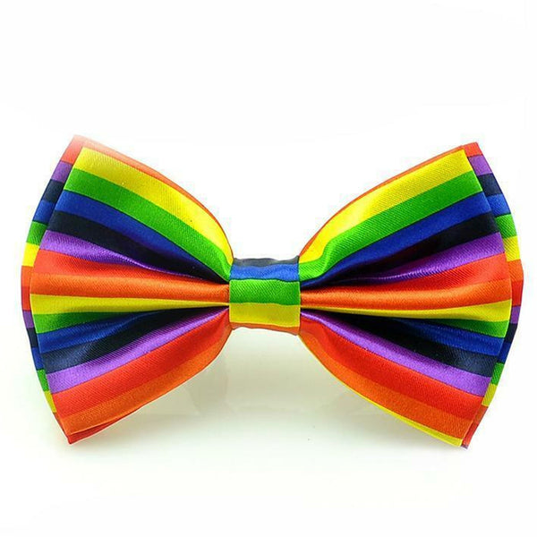 Rainbow Stripe Bow Tie Bowtie Wedding Party Costume Gay Lesbian Price LGBT - NuSea