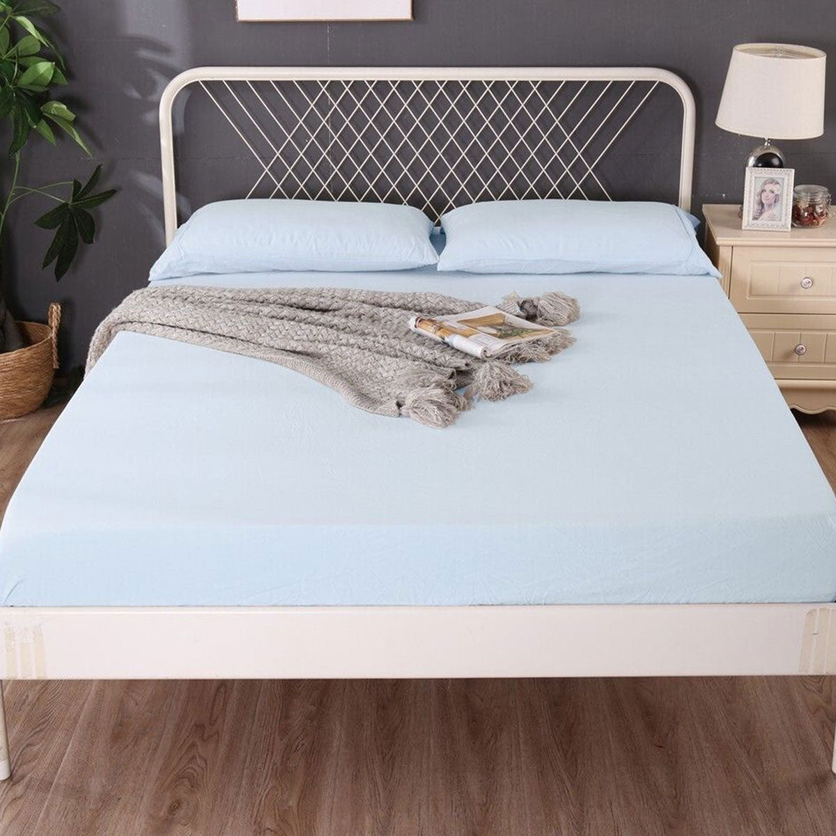 Ramesses 1000TC Linen Bamboo Fitted Sheet Combo Set Plein Air Double - NuSea