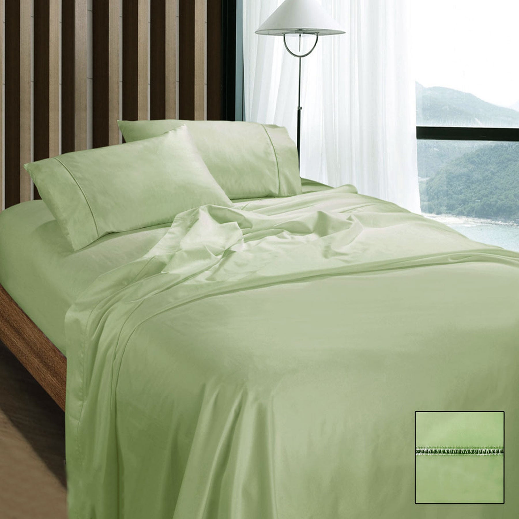 Ramesses 1100TC Egyptian Cotton Sateen Sheet Set Mint King - NuSea