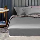 Ramesses 1500TC Elite Egyptian Cotton Sateen Fitted Sheet Combo Set Grey King Single - NuSea