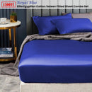 Ramesses 1500TC Elite Egyptian Cotton Sateen Fitted Sheet Combo Set Royal Blue King Single - NuSea