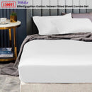 Ramesses 1500TC Elite Egyptian Cotton Sateen Fitted Sheet Combo Set White Single - NuSea