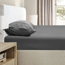 Ramesses 2000TC Bamboo Embossed Fitted Sheet Combo Set Charcoal Double - NuSea