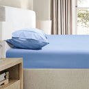 Ramesses 2000TC Bamboo Embossed Fitted Sheet Combo Set Mid Blue King - NuSea