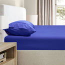 Ramesses 2000TC Bamboo Embossed Fitted Sheet Combo Set Royal Blue Queen - NuSea