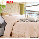 Ramesses Bamboo Cotton Quilt Cover Set Cameo Rose Queen - NuSea