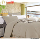 Ramesses Bamboo Cotton Quilt Cover Set Mushroom Queen - NuSea