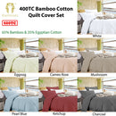 Ramesses Bamboo Cotton Quilt Cover Set Mushroom Queen - NuSea