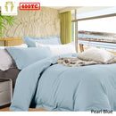 Ramesses Bamboo Cotton Quilt Cover Set Pearl Blue Queen - NuSea