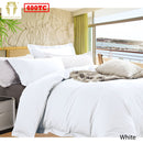 Ramesses Bamboo Cotton Quilt Cover Set White Queen - NuSea
