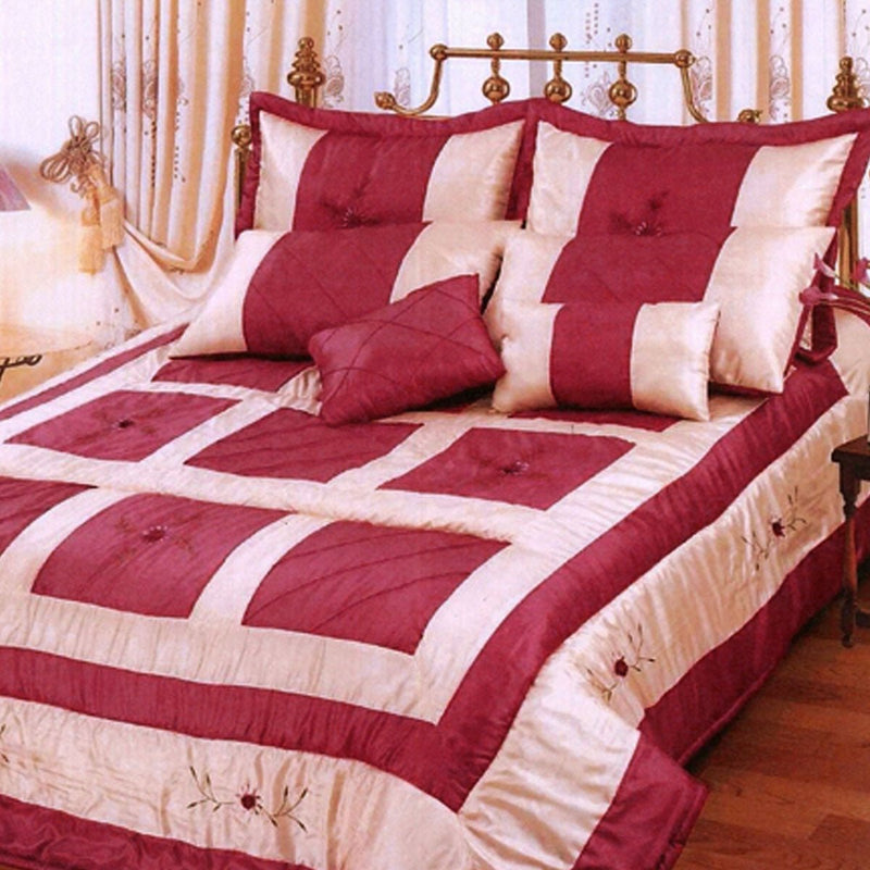 Ramesses Burgundy 7 Pcs Comforter Set Queen - NuSea
