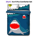 Ramesses Navy Shark Kids Advventure 5 Pcs Comforter Set Queen - NuSea