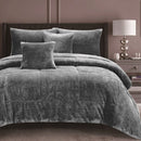 Ramesses Waffle Fleece Frost Grey 3 Pcs Comforter Set King - NuSea