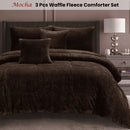 Ramesses Waffle Fleece Mocha 3 Pcs Comforter Set Queen - NuSea
