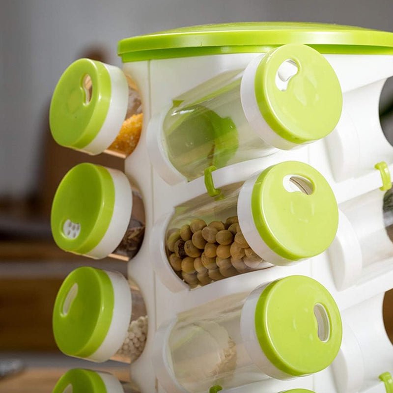 Revolving Spice Rack Tower Transparent Rotating Seasoning Storage Organizer - NuSea