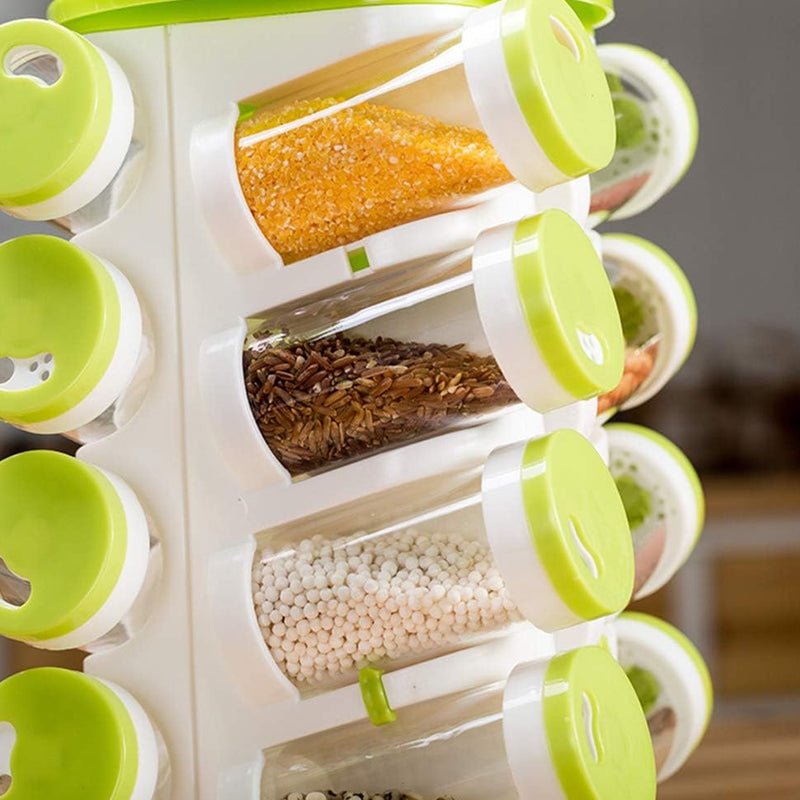 Revolving Spice Rack Tower Transparent Rotating Seasoning Storage Organizer - NuSea