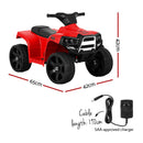 Rigo Kids Ride On ATV Quad Motorbike Car 4 Wheeler Electric Toys Battery Red - NuSea