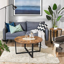 Round Coffee Table Rustic Brown and Black - NuSea