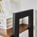 Rustic brown and black steel Metal Frame 4 Tier bookshelf - NuSea